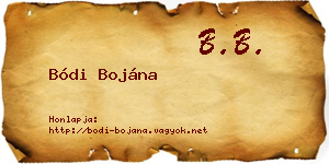 Bódi Bojána névjegykártya